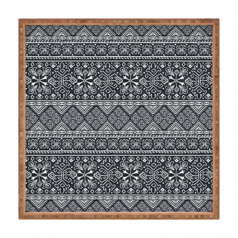 Heather Dutton Grand Bazaar Slate Linen Square Tray