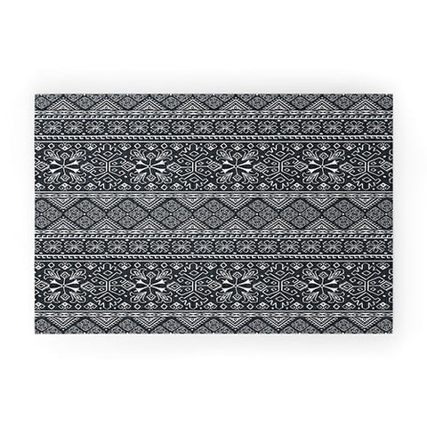Heather Dutton Grand Bazaar Slate Linen Welcome Mat