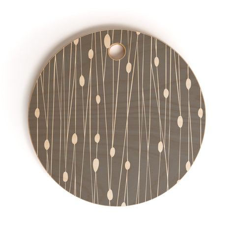 Heather Dutton Gray Entangled Cutting Board Round