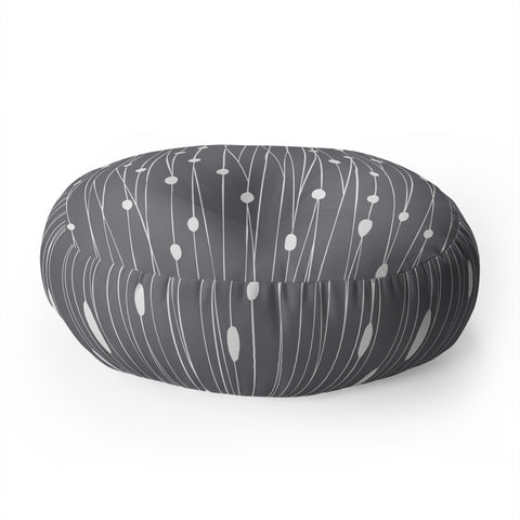Heather Dutton Gray Entangled Floor Pillow Round