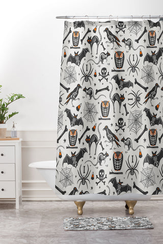 Heather Dutton Halloween XRay Shower Curtain And Mat
