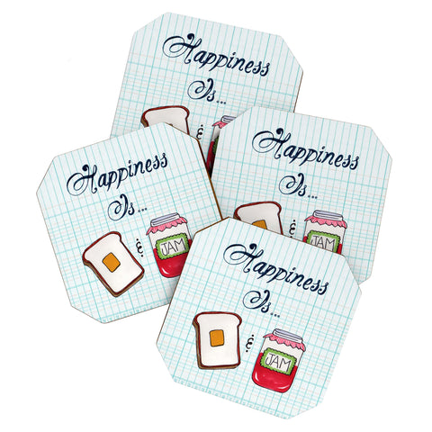 Heather Dutton Happiness Is Toast And Jam Coaster Set