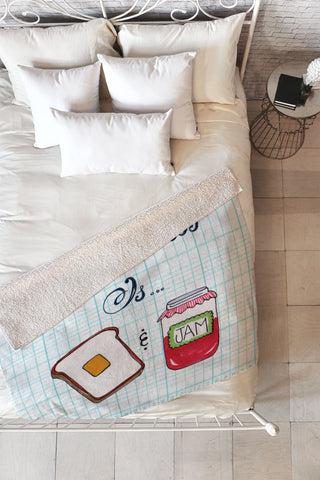 Heather Dutton Happiness Is Toast And Jam Fleece Throw Blanket