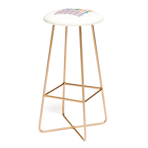 Heather Dutton Happy Thoughts Typography Bar Stool