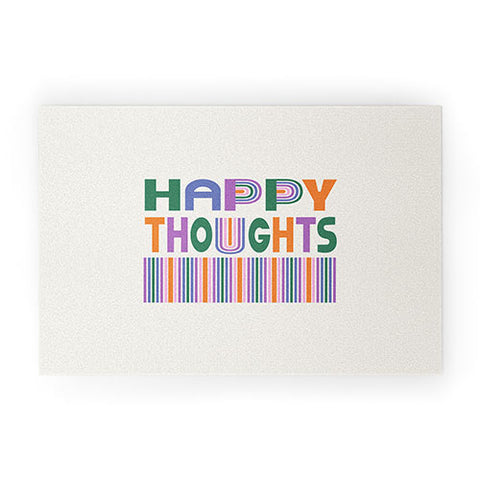 Heather Dutton Happy Thoughts Typography Welcome Mat