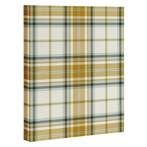 Heather Dutton Headmaster Plaid Ivory Art Canvas