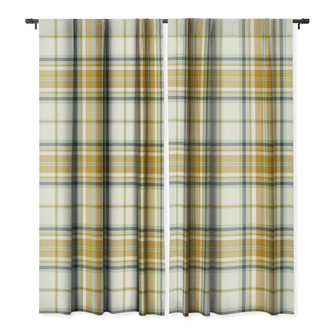 Heather Dutton Headmaster Plaid Ivory Blackout Window Curtain