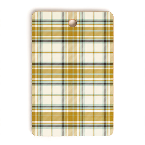 Heather Dutton Headmaster Plaid Ivory Cutting Board Rectangle