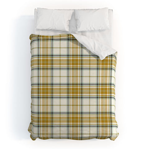 Heather Dutton Headmaster Plaid Ivory Duvet Cover