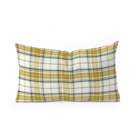 Heather Dutton Headmaster Plaid Ivory Oblong Throw Pillow
