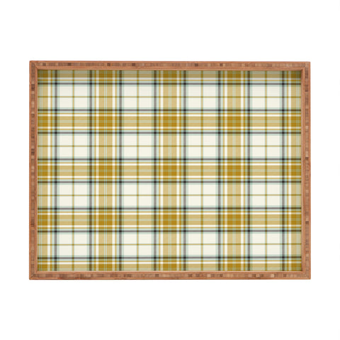 Heather Dutton Headmaster Plaid Ivory Rectangular Tray