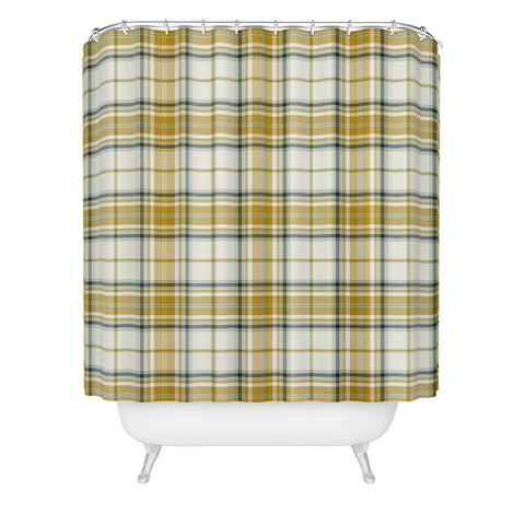 Heather Dutton Headmaster Plaid Ivory Shower Curtain