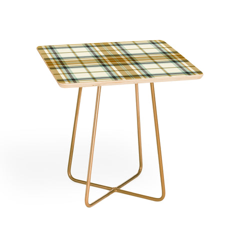 Heather Dutton Headmaster Plaid Ivory Side Table