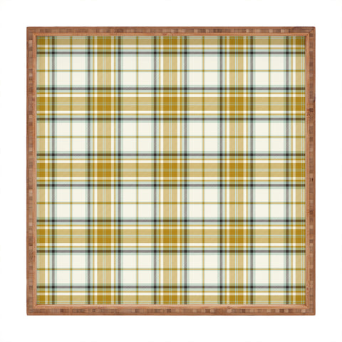 Heather Dutton Headmaster Plaid Ivory Square Tray