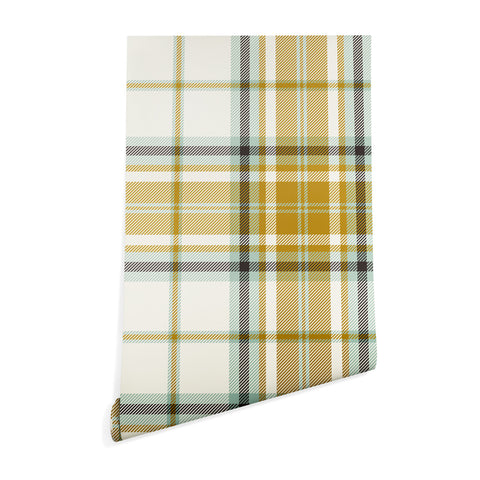 Heather Dutton Headmaster Plaid Ivory Wallpaper