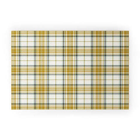 Heather Dutton Headmaster Plaid Ivory Welcome Mat