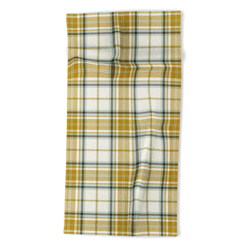 Heather Dutton Headmaster Plaid Ivory Beach Towel