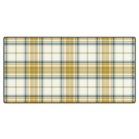 Heather Dutton Headmaster Plaid Ivory Desk Mat