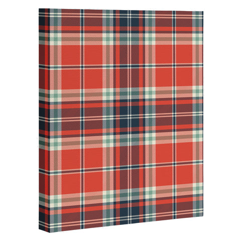 Heather Dutton Headmaster Plaid Red Art Canvas
