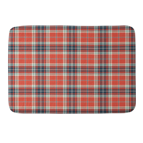 Heather Dutton Headmaster Plaid Red Memory Foam Bath Mat