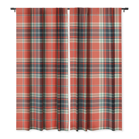 Heather Dutton Headmaster Plaid Red Blackout Window Curtain