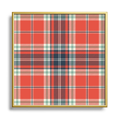 Heather Dutton Headmaster Plaid Red Square Metal Framed Art Print