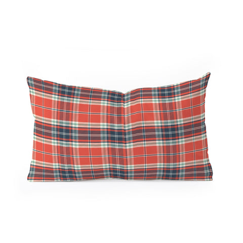 Heather Dutton Headmaster Plaid Red Oblong Throw Pillow