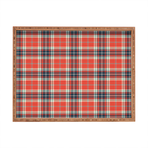 Heather Dutton Headmaster Plaid Red Rectangular Tray