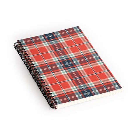 Heather Dutton Headmaster Plaid Red Spiral Notebook