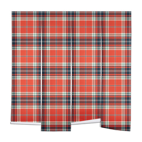 Heather Dutton Headmaster Plaid Red Wall Mural