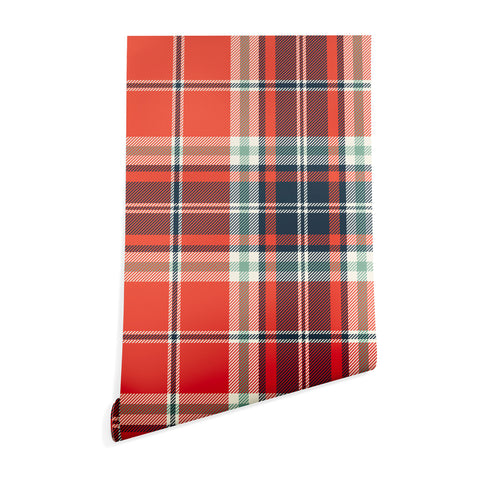 Heather Dutton Headmaster Plaid Red Wallpaper