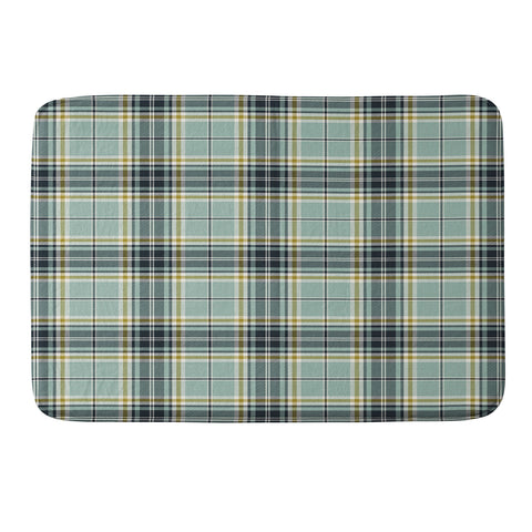 Heather Dutton Headmaster Plaid Seafoam Memory Foam Bath Mat
