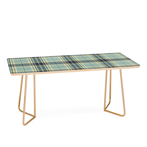 Heather Dutton Headmaster Plaid Seafoam Coffee Table