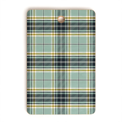 Heather Dutton Headmaster Plaid Seafoam Cutting Board Rectangle