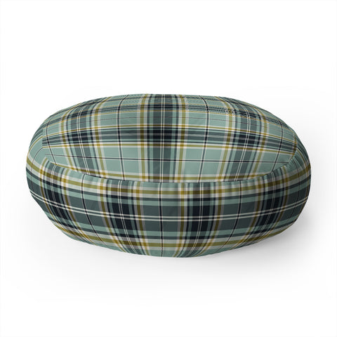Heather Dutton Headmaster Plaid Seafoam Floor Pillow Round