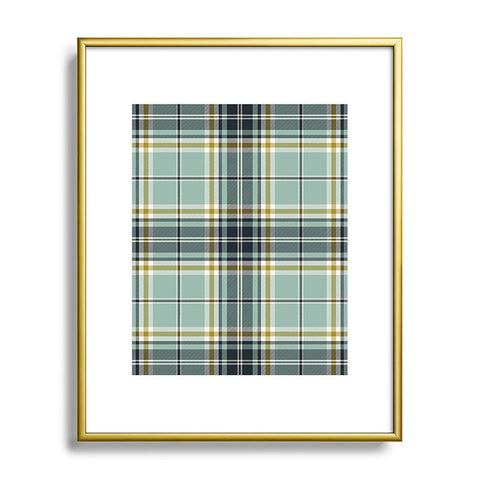 Heather Dutton Headmaster Plaid Seafoam Metal Framed Art Print