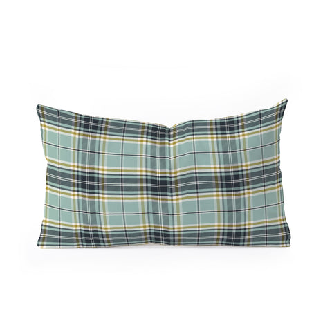 Heather Dutton Headmaster Plaid Seafoam Oblong Throw Pillow