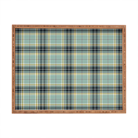 Heather Dutton Headmaster Plaid Seafoam Rectangular Tray