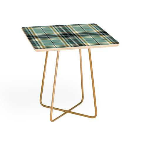 Heather Dutton Headmaster Plaid Seafoam Side Table