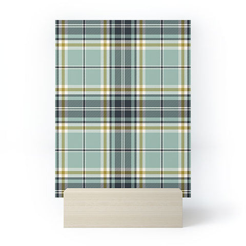 Heather Dutton Headmaster Plaid Seafoam Mini Art Print