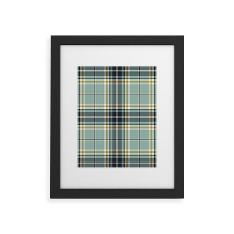 Heather Dutton Headmaster Plaid Seafoam Framed Art Print