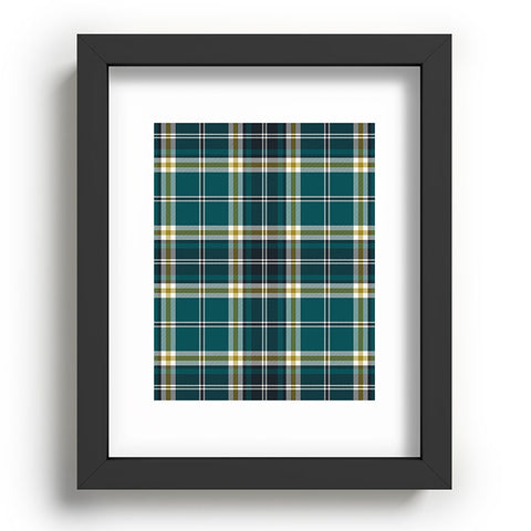 Heather Dutton Headmaster Plaid Teal Recessed Framing Rectangle