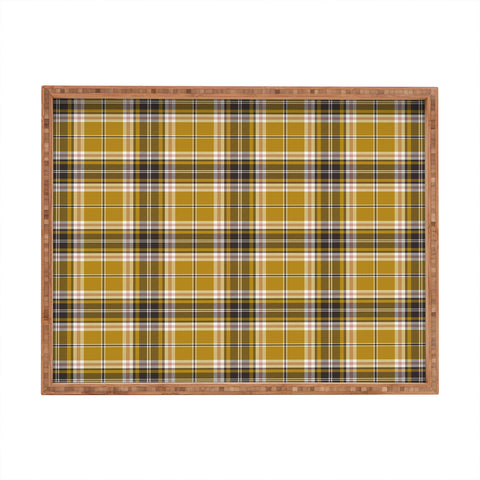 Heather Dutton Headmaster Plaid Yellow Rectangular Tray