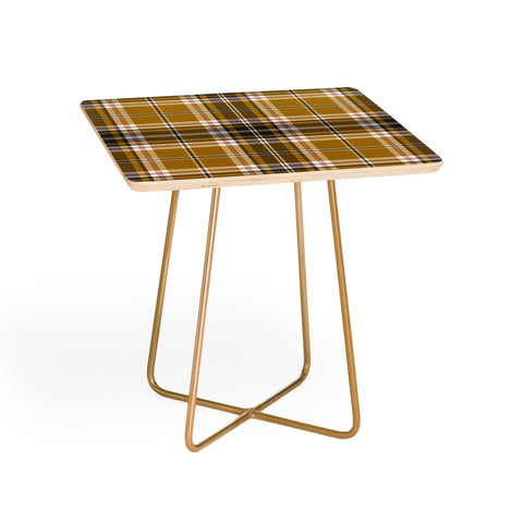 Heather Dutton Headmaster Plaid Yellow Side Table