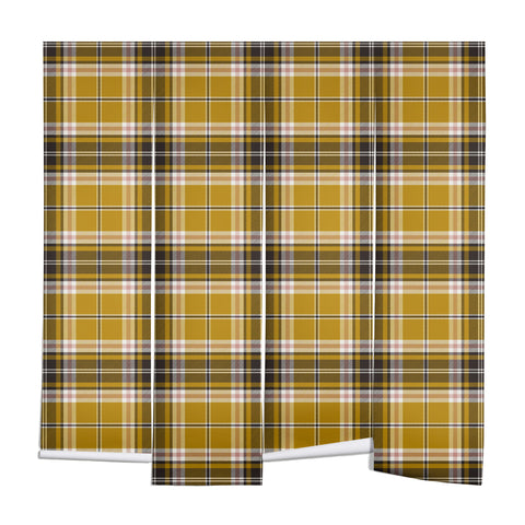 Heather Dutton Headmaster Plaid Yellow Wall Mural