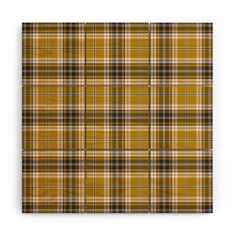 Heather Dutton Headmaster Plaid Yellow Wood Wall Mural