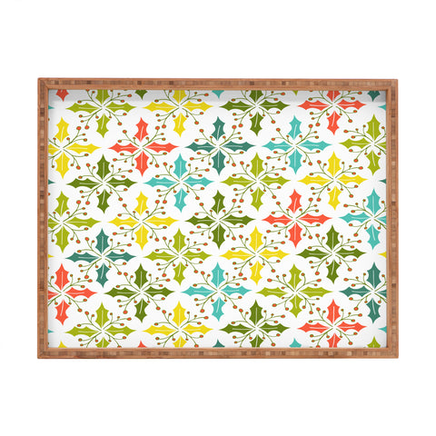 Heather Dutton Holly Go Lightly White Rectangular Tray