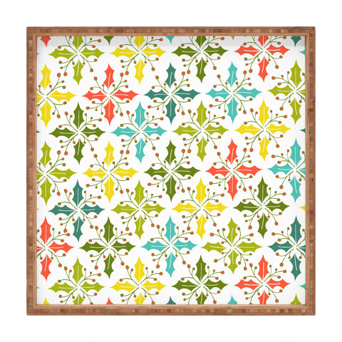 Heather Dutton Holly Go Lightly White Square Tray