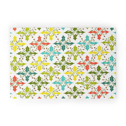Heather Dutton Holly Go Lightly White Welcome Mat
