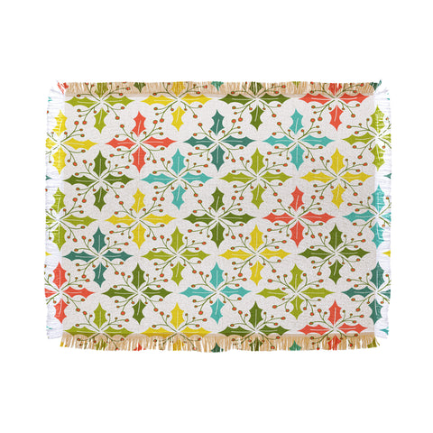 Heather Dutton Holly Go Lightly White Throw Blanket